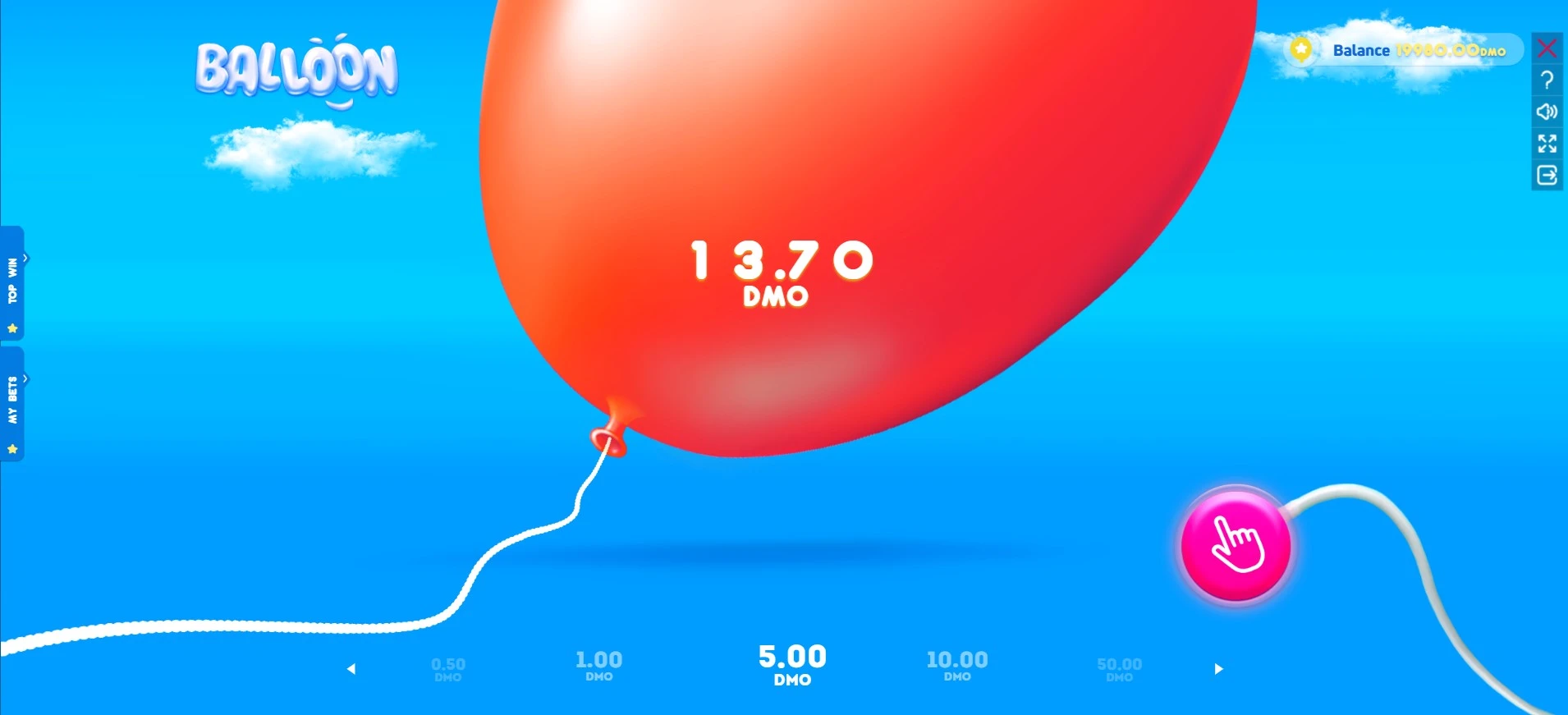 Мартингейл стратегия в Balloon — удвоение ставок